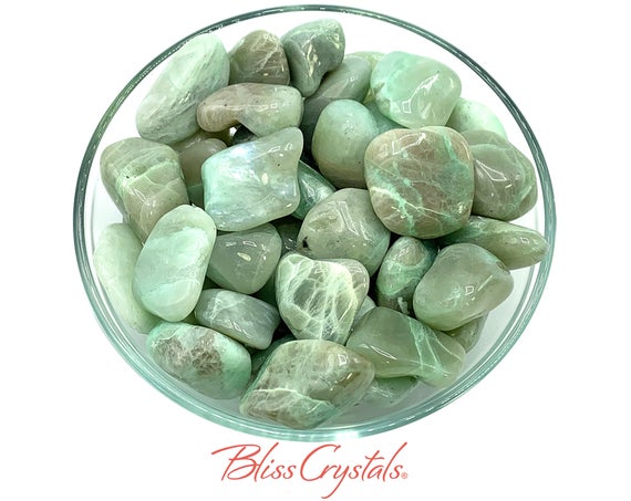 1 Green Moonstone Tumbled Stone Grade Aa+, Healing Crystal And Stone For Friendship #gt30