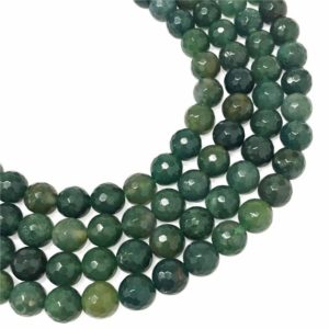 Shop Moss Agate Faceted Beads! 8mm Faceted Moss Agate Beads, Gemstone Beads, Wholesale Beads | Natural genuine faceted Moss Agate beads for beading and jewelry making.  #jewelry #beads #beadedjewelry #diyjewelry #jewelrymaking #beadstore #beading #affiliate #ad