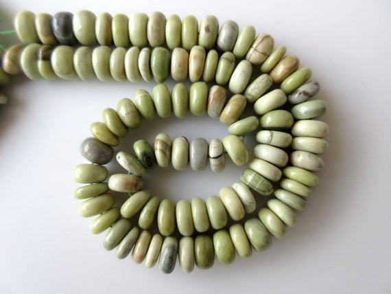 Natural Yellow Serpentine Rondelle Beads, 10mm Smooth Serpentine Rondelle Beads, 16 Inch Strand, Gds671