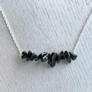 Shop Obsidian Necklaces! Black Obsidian Necklace, Crystal Bar Necklace, Black Gemstone Choker, Rough Stone Necklace, Crystal Healing Necklace, Necklace Gift for Mom | Natural genuine Obsidian necklaces. Buy crystal jewelry, handmade handcrafted artisan jewelry for women.  Unique handmade gift ideas. #jewelry #beadednecklaces #beadedjewelry #gift #shopping #handmadejewelry #fashion #style #product #necklaces #affiliate #ad