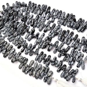 Shop Obsidian Bead Shapes! Natural Snow Flake Obsidian Gemstone Smooth Drop Briolette Beads | 7inch Strand-200Carats | AAA Obsidian Semi Precious Gemstone Teardrops | Natural genuine other-shape Obsidian beads for beading and jewelry making.  #jewelry #beads #beadedjewelry #diyjewelry #jewelrymaking #beadstore #beading #affiliate #ad