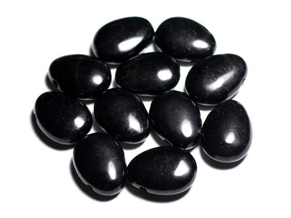 Pendentif Pierre Semi Précieuse - Obsidienne Noire Goutte 25mm - 4558550092298