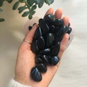 Shop Tumbled Obsidian Crystals & Pocket Stones! TWO Black Obsidian tumbled stones, Tumbled Black Obsidian, Black Obsidian Tumbled Stone, Polished Black Obsidian Tumbled Stone | Natural genuine stones & crystals in various shapes & sizes. Buy raw cut, tumbled, or polished gemstones for making jewelry or crystal healing energy vibration raising reiki stones. #crystals #gemstones #crystalhealing #crystalsandgemstones #energyhealing #affiliate #ad