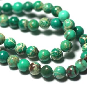 Shop Ocean Jasper Bead Shapes! 10pc – Perles de Pierre – Jaspe Sédimentaire Boules 6mm Vert Turquoise – 8741140028616 | Natural genuine other-shape Ocean Jasper beads for beading and jewelry making.  #jewelry #beads #beadedjewelry #diyjewelry #jewelrymaking #beadstore #beading #affiliate #ad