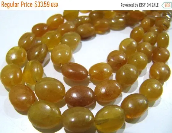 Aaa Quality Natural Yellow Sapphire Oval Shape 8 To 10mm Plain Smooth Yellow Color Jewelry Making Beads Strand 8 Inches Long Sold Per Strand
