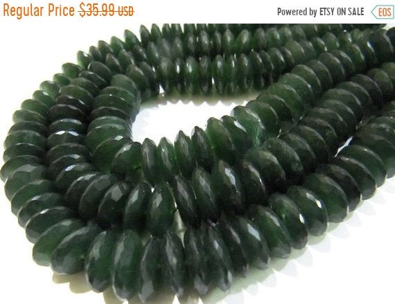 Natural Serpentine German Cut Rondelle Faceted Beads 9 To 12 Mm Strand 8 Inches Long  Best Quality Graduated Beads Wholesale Price