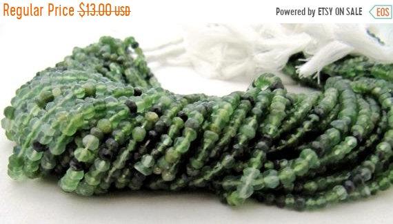 Natural Serpentine Rondelle Faceted 3 To 4mm Size Gemstone Beads Strand 13 Inches Long Jewelry Making Beads Wholesale Prices