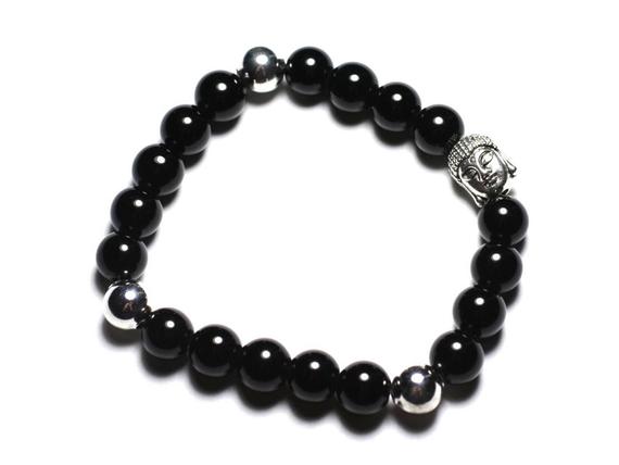 Bracelet Bouddha Et Pierre Semi Précieuse - Onyx Noir 8mm Bracelet Bouddha Et Pierre Semi Précieuse - Onyx Noir 8mm