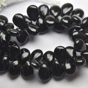 Shop Onyx Bead Shapes! 10 Pcs,Black Onyx Smooth Pear Shape Briolettes,Size 10x14mm | Natural genuine other-shape Onyx beads for beading and jewelry making.  #jewelry #beads #beadedjewelry #diyjewelry #jewelrymaking #beadstore #beading #affiliate #ad