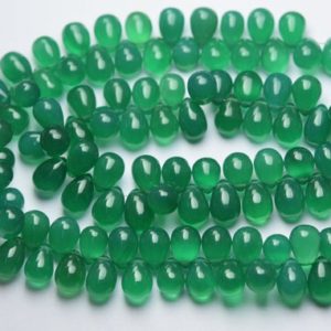Shop Onyx Bead Shapes! 6 Inch Strand,Super Finest Quality,Natural Green Onyx Smooth Drops Shape Briolettes,Size 9-10mm | Natural genuine other-shape Onyx beads for beading and jewelry making.  #jewelry #beads #beadedjewelry #diyjewelry #jewelrymaking #beadstore #beading #affiliate #ad