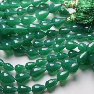 Shop Onyx Bead Shapes! 8 inches Strand,Green Onyx Smooth Drops Shape Briolettes,Size 8-10mm | Natural genuine other-shape Onyx beads for beading and jewelry making.  #jewelry #beads #beadedjewelry #diyjewelry #jewelrymaking #beadstore #beading #affiliate #ad
