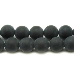 Shop Onyx Bead Shapes! Fil 39cm 63pc env – Perles de Pierre – Onyx noir Mat sablé givré Boules 6mm | Natural genuine other-shape Onyx beads for beading and jewelry making.  #jewelry #beads #beadedjewelry #diyjewelry #jewelrymaking #beadstore #beading #affiliate #ad