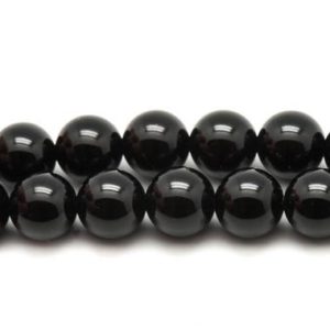 Shop Onyx Bead Shapes! Fil 39cm 32pc env – Perles de Pierre – Onyx noir Boules 12mm | Natural genuine other-shape Onyx beads for beading and jewelry making.  #jewelry #beads #beadedjewelry #diyjewelry #jewelrymaking #beadstore #beading #affiliate #ad