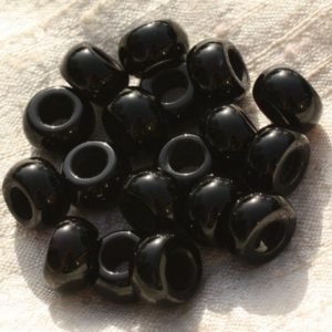Shop Onyx Rondelle Beads! 1pc – hole 6mm – 13x7mm 4558550015907 Rondelle Black Onyx stone bead | Natural genuine rondelle Onyx beads for beading and jewelry making.  #jewelry #beads #beadedjewelry #diyjewelry #jewelrymaking #beadstore #beading #affiliate #ad