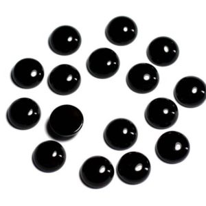 Shop Onyx Round Beads! 2pc – Cabochon Pierre Onyx Noir Rond 8mm – 7427039741910 | Natural genuine round Onyx beads for beading and jewelry making.  #jewelry #beads #beadedjewelry #diyjewelry #jewelrymaking #beadstore #beading #affiliate #ad