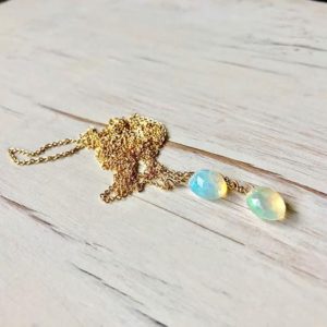 Shop Opal Necklaces! Opal Necklace Delicate Genuine Opal Necklace Ethiopian Opal Necklace Gemstone Jewelry | Natural genuine Opal necklaces. Buy crystal jewelry, handmade handcrafted artisan jewelry for women.  Unique handmade gift ideas. #jewelry #beadednecklaces #beadedjewelry #gift #shopping #handmadejewelry #fashion #style #product #necklaces #affiliate #ad
