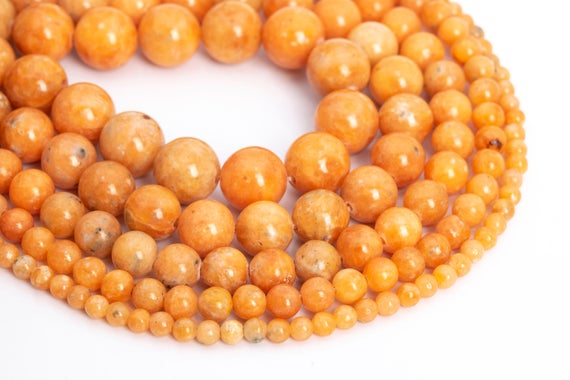 Genuine Natural Orange Calcite Loose Beads Round Shape 6mm 8mm 10mm 12mm
