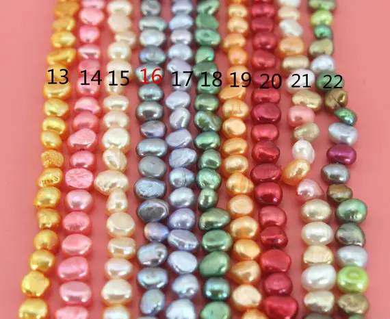 6-7mm Baroque Pearl Beads,multi Color Nugget Freshwater Cultured Pearl Strands, Loose Pearls  For Jewelry Making Necklace -60pcs--14inches