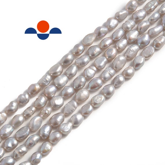 Gray Fresh Water Pearl Side Drill Nugget Beads 4mm 6mm 8mm 10mm 14" Strand
