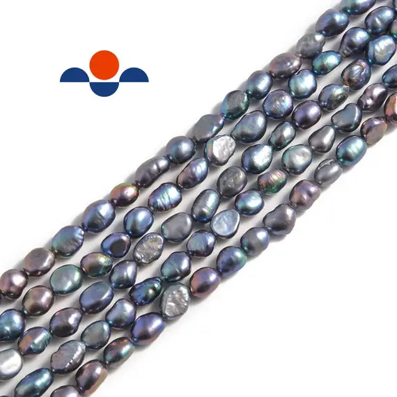 Peacock Fresh Water Pearl Side Drill Nugget Beads 4mm 6mm 8mm 10mm 14" Strand