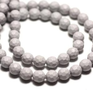 Shop Pearl Faceted Beads! 10pc – Perles Nacre naturelle Boules facettées 6mm gris perle pastel – 8741140014442 | Natural genuine faceted Pearl beads for beading and jewelry making.  #jewelry #beads #beadedjewelry #diyjewelry #jewelrymaking #beadstore #beading #affiliate #ad