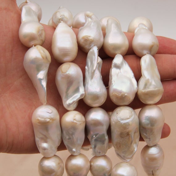 18x30~35mm Baroque Aaa Big Size Pearl Beads,teardrop Freshwater Pearl Beads,cultured Baroque Pearl Beads,irregular Wedding Pearls Beads.cs-5