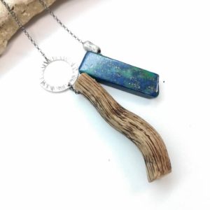 Shop Azurite Necklaces! Azurite Necklace Natural Stone Pendant Throat Chakra Crystal Necklace Healing jewelry Vegan Necklace Wooden Necklace | Natural genuine Azurite necklaces. Buy crystal jewelry, handmade handcrafted artisan jewelry for women.  Unique handmade gift ideas. #jewelry #beadednecklaces #beadedjewelry #gift #shopping #handmadejewelry #fashion #style #product #necklaces #affiliate #ad