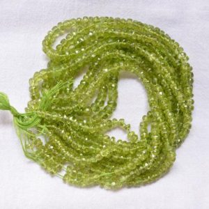Shop Peridot Faceted Beads! Green Peridot Beads, Peridot Rondelles, Faceted Green Peridot Gemstone, August Birth Gemstone, 4.5mm – 6mm, 16" Full Strand #PP9037 | Natural genuine faceted Peridot beads for beading and jewelry making.  #jewelry #beads #beadedjewelry #diyjewelry #jewelrymaking #beadstore #beading #affiliate #ad