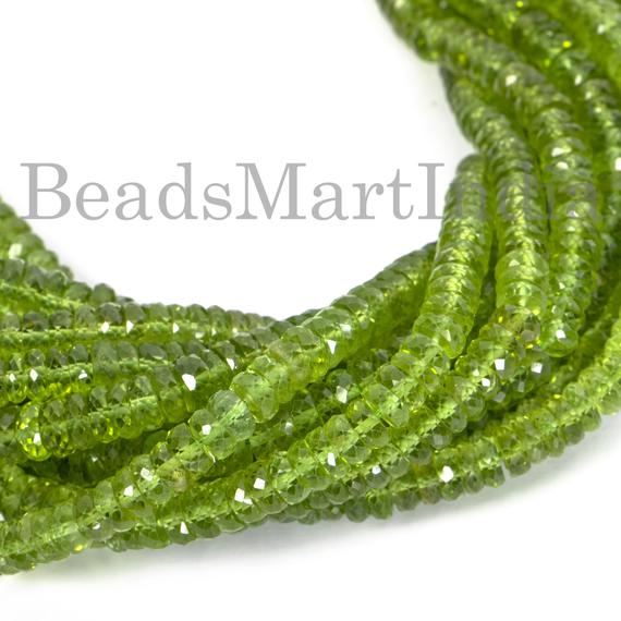 Peridot Faceted Tyre Shape Gemstone Beads, Peridot Faceted Beads, Peridot Beads, Peridot Tyre Shape Natural Beads, Peridot Gemstone Beads