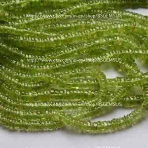 Shop Peridot Bead Shapes! 15 Inches Strand,Natural Peridot Heishi Cut Beads,Size 4.5mm | Natural genuine other-shape Peridot beads for beading and jewelry making.  #jewelry #beads #beadedjewelry #diyjewelry #jewelrymaking #beadstore #beading #affiliate #ad