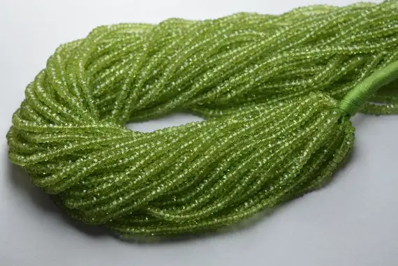 13 Inches Strand,aaa Quality,natural Peridot Facetes Rondelle,size 3.60mm