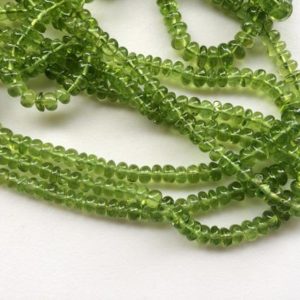 Shop Peridot Rondelle Beads! 4-7mm Peridot Plain Rondelle Beads, Natural Peridot Beads, Peridot Plain Rondelles For Jewelry, Green Gemstone Beads (16IN To 8IN Options) | Natural genuine rondelle Peridot beads for beading and jewelry making.  #jewelry #beads #beadedjewelry #diyjewelry #jewelrymaking #beadstore #beading #affiliate #ad