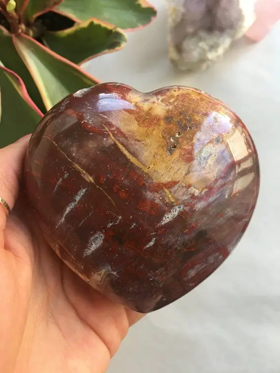 Petrified Wood Heart, Petrified Wood Stone, Fossil Wood, Healing Crystal, Crystal Heart, Stone Heart, Healing Heart, Heart Crystal