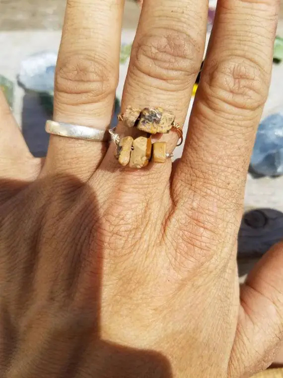 Picture Jasper Ring- Made To Order Custom Size, Dainty Crystal Ring