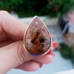 Shop Pietersite Rings! Pietersite Ring, 925 Sterling Silver, Brown Stone, Hippie Ring, Valentine's Gift,June Birthstone Birthday Gift,Promise Ring. Free Shipping. | Natural genuine Pietersite rings, simple unique handcrafted gemstone rings. #rings #jewelry #shopping #gift #handmade #fashion #style #affiliate #ad