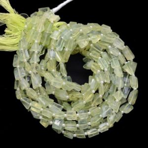 Shop Prehnite Chip & Nugget Beads! AAA+ Prehnite Gemstone 6mm-8mm Faceted Nugget Beads | Natural Prehnite Step Cut Tumbled Semi Precious Gemstone Beads for Jewelry | 7" Strand | Natural genuine chip Prehnite beads for beading and jewelry making.  #jewelry #beads #beadedjewelry #diyjewelry #jewelrymaking #beadstore #beading #affiliate #ad