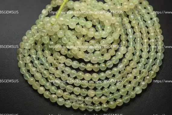 16 Inches Strand,natural Prehnite Faceted Rondelle,size 4.5mm