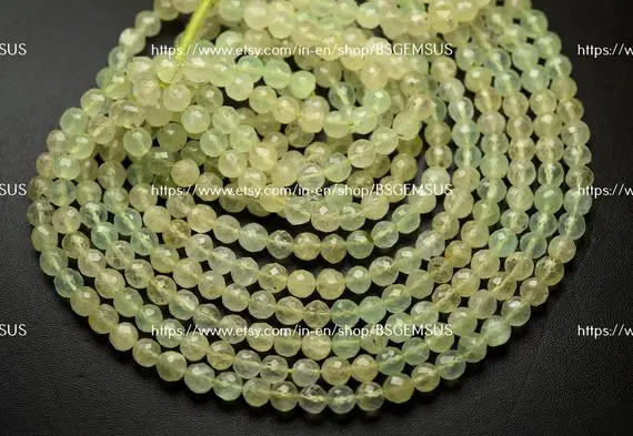16 Inches Strand,natural Prehnite Faceted Rondelle,size 5.5-6mm