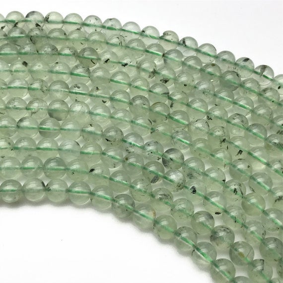 6mm Natural Prehnite Beads, Round Gemstone Beads, Wholesale Beads