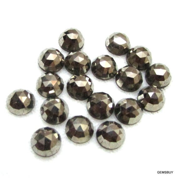 10 Pieces 7mm Or 8mm Golden Pyrite Rosecut Cabochon Round Gemstone, Golden Pyrite Round Rose Cut, Pyrite Rose Cut Round Faceted, Rosecut