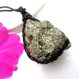 Shop Pyrite Necklaces! Gold Pyrite druzy crystal necklace, pyrite crystal, pyrite gemstone, pyrite meaning, pyrite healing properties, energy healing necklace | Natural genuine Pyrite necklaces. Buy crystal jewelry, handmade handcrafted artisan jewelry for women.  Unique handmade gift ideas. #jewelry #beadednecklaces #beadedjewelry #gift #shopping #handmadejewelry #fashion #style #product #necklaces #affiliate #ad
