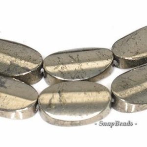 Shop Pyrite Bead Shapes! 16x10mm Palazzo Iron Pyrite Gemstone Concave Oval 16x10mm Loose Beads 15.5 inch Full Strand LOT 1,2,6,12 and 20 (90145107-411) | Natural genuine other-shape Pyrite beads for beading and jewelry making.  #jewelry #beads #beadedjewelry #diyjewelry #jewelrymaking #beadstore #beading #affiliate #ad