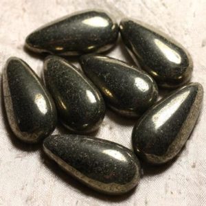Shop Pyrite Bead Shapes! 1pc – Pendentif Pierre semi précieuse – Pyrite Dorée Goutte 40mm   4558550013200 | Natural genuine other-shape Pyrite beads for beading and jewelry making.  #jewelry #beads #beadedjewelry #diyjewelry #jewelrymaking #beadstore #beading #affiliate #ad