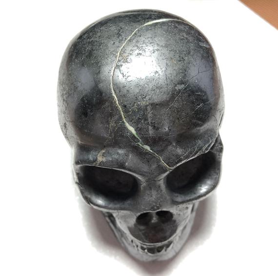 3.66"natural Large Pyrite Skull,master Hand Carving Skull,wonderful Hand Made Skull Decor, Reiki Healing Crystal Skull,meditation Crystal