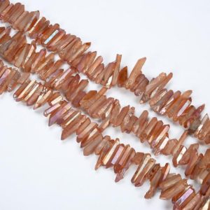 Shop Quartz Chip & Nugget Beads! 15.9 Inch Champagne Crystals Beads,Crystals Quartz Point Beads,Good Quality Crystals Beads,Raw Crystals Beads,Matte Quartz Point Gemstone. | Natural genuine chip Quartz beads for beading and jewelry making.  #jewelry #beads #beadedjewelry #diyjewelry #jewelrymaking #beadstore #beading #affiliate #ad