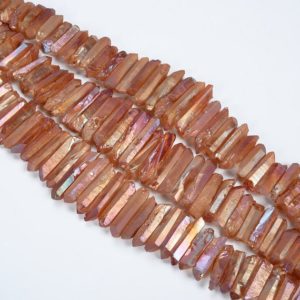 Shop Quartz Chip & Nugget Beads! 15.9 Inch Raw Crystals Quartz Point Beads, champagne quartz  point, High Quality Matte Mix Size Rough Necklaces Pendants Crystals Gemstone. | Natural genuine chip Quartz beads for beading and jewelry making.  #jewelry #beads #beadedjewelry #diyjewelry #jewelrymaking #beadstore #beading #affiliate #ad