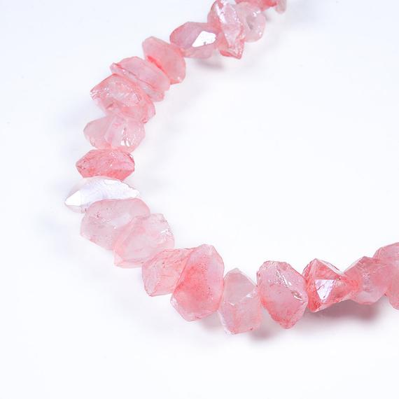 Natural Crystal Quartz Point Beads.pink Crystal Quartz Point.bright Crystal Beads.high Quality Crystal Point Beads.center Drilled Beads.