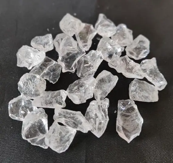 Aaa Quality 25 Pc Lot Crystal Quartz Raw Stone, Natural Crystal Quartz Gemstone, Healing Crystal Quartz Raw,8x10, 10x12, 15x,20 Mm Size