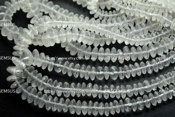 8 Inches Strand,natural Clear Quartz German Cutting Rondelles Size 8-9mm