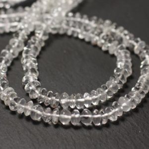 Shop Quartz Crystal Rondelle Beads! Wire 34cm 109pc env – stone beads – Crystal Quartz Rondelles 5-6mm – 8741140013070 abacus | Natural genuine rondelle Quartz beads for beading and jewelry making.  #jewelry #beads #beadedjewelry #diyjewelry #jewelrymaking #beadstore #beading #affiliate #ad